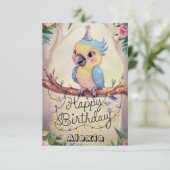 魅惑のかわいらしパロットデジタル誕生日 カード (スタンド正面)
