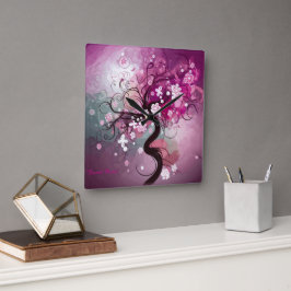 魅惑のさくらんぼダンス スクエア壁時計