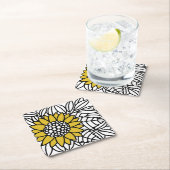 魅惑のひまわり スクエアペーパーコースター (インサイチュ)