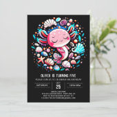 魅惑のアクソロトル子供の誕生日 招待状 (スタンド正面)