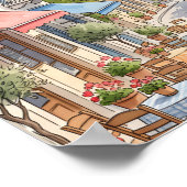 魅惑のアテネ ギリシャ 水彩画 ポスター (角)