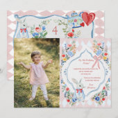 魅惑のアリスインワンダーランド誕生日写真 サンキューカード (正面/裏面)