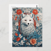 魅惑のアルティックキツネ野生生物 ポストカード (正面/裏面)