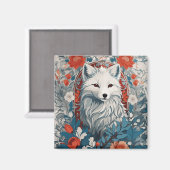 魅惑のアルティックキツネ野生生物 マグネット (正面/裏面)