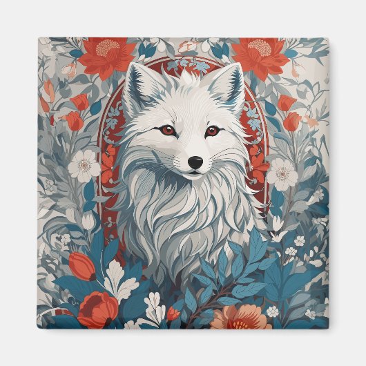 魅惑のアルティックキツネ野生生物 マグネット (正面)