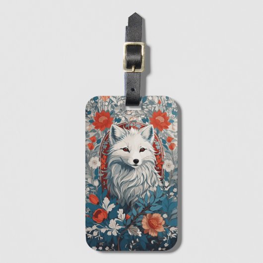 魅惑のアルティックキツネ野生生物 ラゲッジタグ (正面縦)