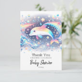 魅惑のイルカの赤ちゃんシャワー サンキューカード (スタンド正面)