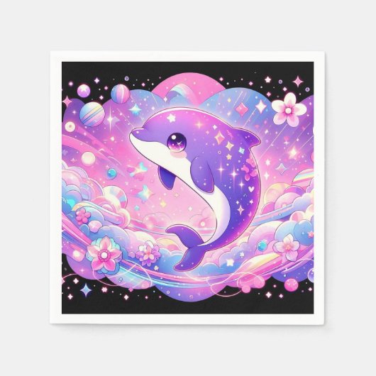 魅惑のイルカの赤ちゃんシャワー スタンダードカクテルナプキン (正面)