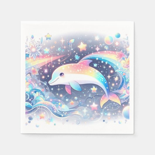 魅惑のイルカの赤ちゃんシャワー スタンダードカクテルナプキン (正面)