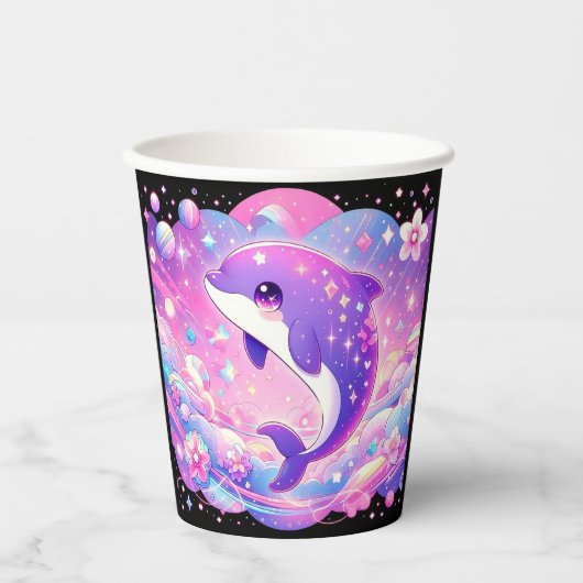 魅惑のイルカの赤ちゃんシャワー 紙コップ (正面)