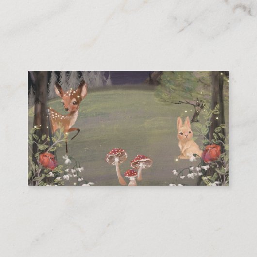 魅惑のウッドランドおむつラッフルベビーシャワーカード エンクロージャーカード (裏面)