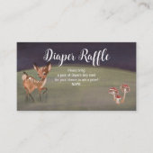 魅惑のウッドランドおむつラッフルベビーシャワーカード エンクロージャーカード (正面)