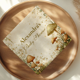 魅惑のウッドランドのキノコの赤ちゃんシャワー スタンダードカクテルナプキン