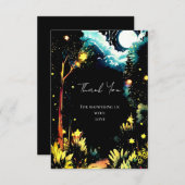 魅惑のウッドランドの赤ちゃんシャワー サンキューカード (正面/裏面)