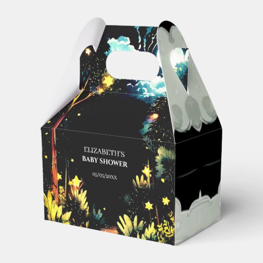 魅惑のウッドランドの赤ちゃんシャワー フェイバーボックス (正面サイド)