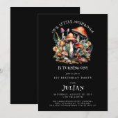 魅惑のウッドランドマッシュルームウッドランド1歳の誕生日 招待状 (正面/裏面)