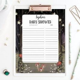 魅惑のウッドランド赤ちゃんシャワー贈答品リスト ポスター