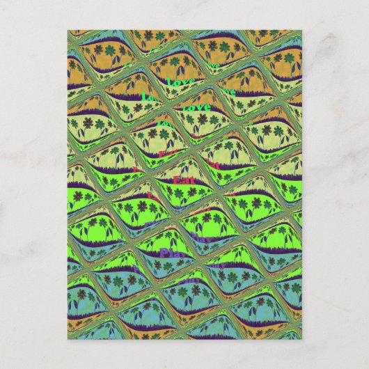 魅惑のエクレクティックガーデン チェッカーフラワーの美しさ ポストカード (正面)