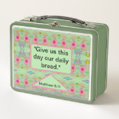 魅惑のエクレクティックガーデン：多様な花の美しさ メタルランチボックス (正面)