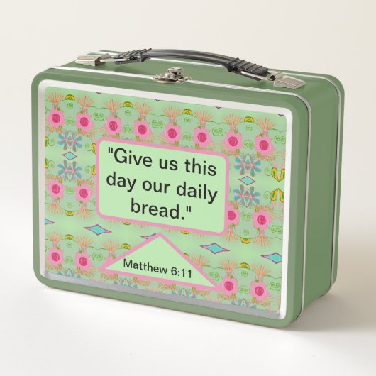 魅惑のエクレクティックガーデン：多様な花の美しさ メタルランチボックス (正面)