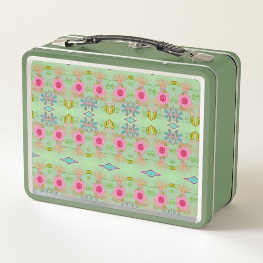 魅惑のエクレクティックガーデン：多様な花の美しさ メタルランチボックス (裏面)