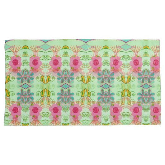 魅惑のエクレクティックガーデン:多様な花の美しさ 枕カバー (正面右)