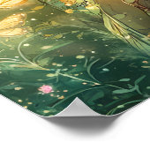 魅惑のエメラルドバタフライフェアリー・キッズアート ポスター (角)