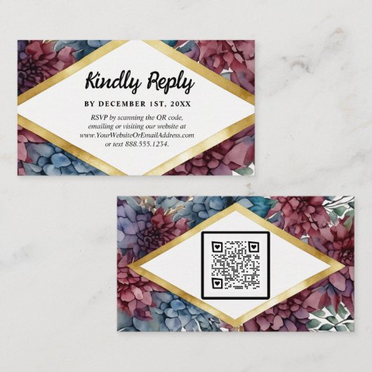 魅惑のエレガンスジュエルトンフローラ結婚ズ エンクロージャーカード (正面/裏面)