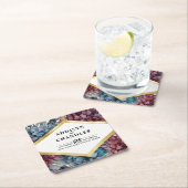 魅惑のエレガンスジュエルトンフローラ結婚ズ スクエアペーパーコースター (インサイチュ)