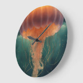 魅惑のエレガンス:クラゲインスパイアの壁時計 ラージ壁時計 (傾斜)