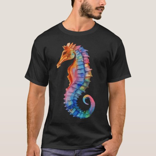 魅惑のエレガンス: タツノオトシゴのダンス Tシャツ (正面)