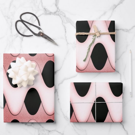 魅惑のオリエンタルピンクの波 ラッピングペーパーシート (正面)