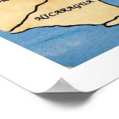 魅惑のカリブ海地図 20x30 印刷 ポスター (角)