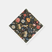 魅惑のガーデンイエローバードと花のヴィンテージ スタンダードカクテルナプキン (角)