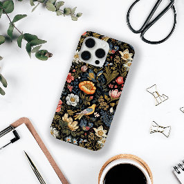 魅惑のガーデンイエローバードと花のヴィンテージ iPhone 16 PRO MAXケース