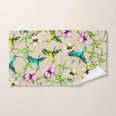 魅惑のガーデンウォーターカラーハミングバード&フラワー バスタオルセット (ハンドタオル)