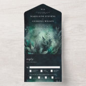 魅惑のガーデンエメラルドフェアリータールマジカル結婚ズ オールインワン招待状 (内側)