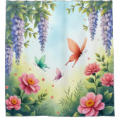 魅惑のガーデンチョウ シャワーカーテン (正面)