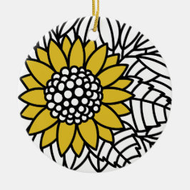 魅惑のガーデンヒマワリ セラミックオーナメント