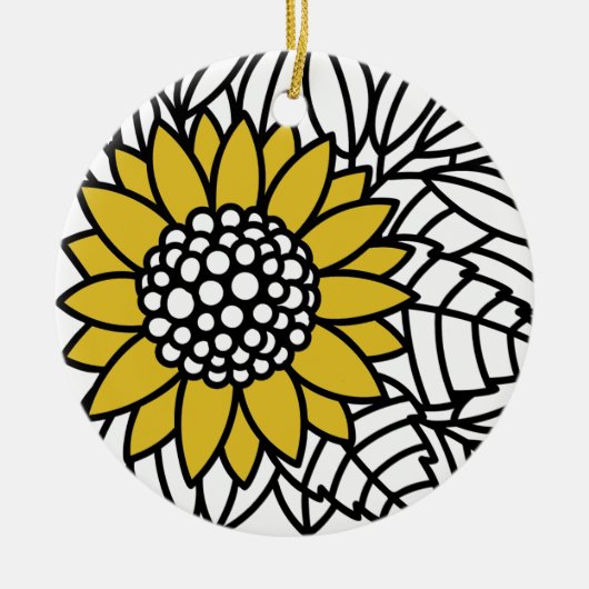 魅惑のガーデンヒマワリ セラミックオーナメント (正面)