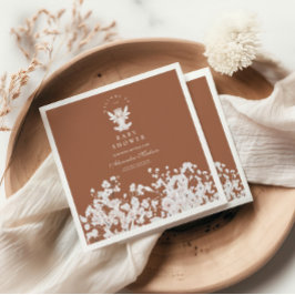 魅惑のガーデンフェアリーのワイルドフラワーベビーシャワー スタンダードカクテルナプキン