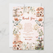 魅惑のガーデンマッシュルームガールズベビーシャワー サンキューカード (正面)