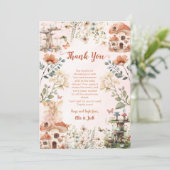 魅惑のガーデンマッシュルームガールズベビーシャワー サンキューカード (スタンド正面)