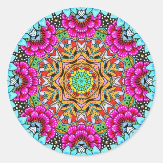 魅惑のガーデンマンダラステッカー ラウンドシール (正面)