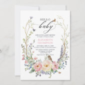 魅惑のガーデンワイルドフラワーバラバードベビーシャワー 招待状 (正面)