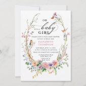 魅惑のガーデンワイルドフラワーベビーお洒落シャワー 招待状 (正面)