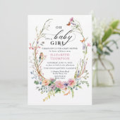 魅惑のガーデンワイルドフラワーベビーお洒落シャワー 招待状 (スタンド正面)