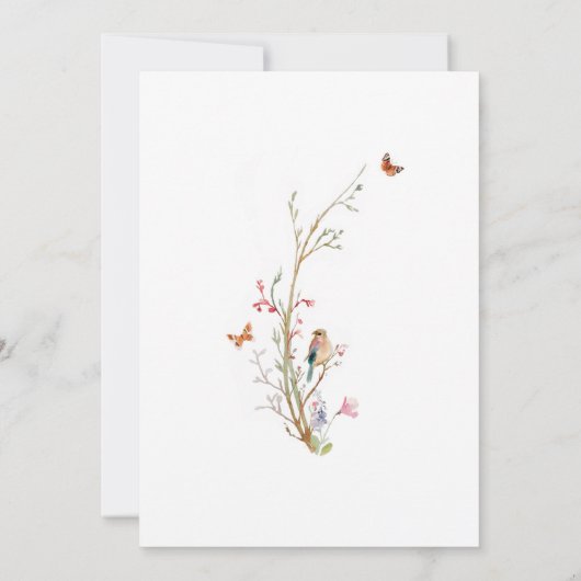 魅惑のガーデンワイルドフラワーベビーお洒落シャワー 招待状 (裏面)