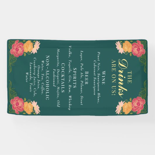 魅惑のガーデン結婚フローラドリンクバーメニュー 横断幕 (横)