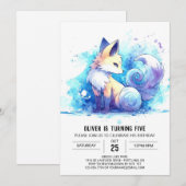 魅惑のキッズ フォックス バースデー 招待状 (正面/裏面)